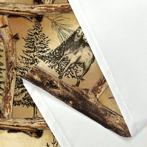 Rustic Cabin Shower Curtain for Bathroom, Wildlife Country Lodge Decor Bath Curtains, Animal Hunting Camping Fabric Waterproof Shower Curtain Set with Hooks, 36X72in - color: Animal, size: 36"W x 72"L (Pack of 1)