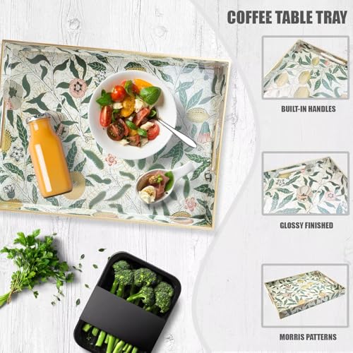Spsyrine Lemon Serving Tray with Handles, Plastic Decorative Tray for Coffee Table, Living Room, Home Decor - color: Multi L