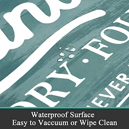 Pauwer Laundry Room Rug Runner 20"x48" Waterproof Rubber Laundry Mat Non Slip Kitchen Mats for Floor Washable Floor Mat Runner Rug for Farmhouse Mudroom Washroom Bathroom Decor - color: Blue, size: 1'8" x 4'