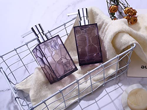 YAUKPH 2 Pack Lavender Purple Rust Proof Soap Dispenser | Acrylic material for bathroom and kitchen countertops - color: 2 Pack Purple