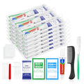 30 Sets Personal Hygiene Kit Bulk,10-in-1 Green Individually Wrapped Disposable Travel Toothbrushes and Hotel Vanity Set Basic Toiletry Supplies for Homeless,Guests,Charity - size: Pack of 30