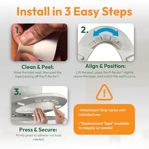 P-flector® Toilet Seat Urine Guard (1-Pack) - Pee Splash Guard for Potty-Training Kids, Adults, Seniors & Special Needs Individuals - Fits Round, Elongated & Curved Toilet Seats - size: 1 Pack