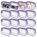 YedsIntu 16 Pieces Clear Makeup Bag PVC Zippered Clear Toiletry Carry Pouch Portable Cosmetics Bag Waterproof Makeup Bag Vinyl Plastic Organizer Case for Travel Vacation Bathroom (Purple-M) - color: Purple-M