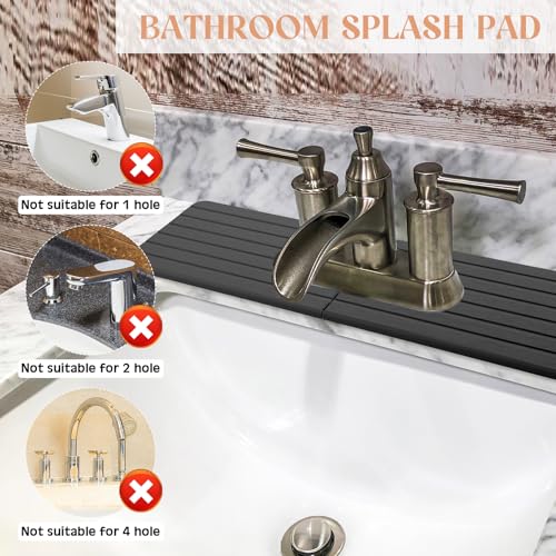 Teenyyou an Oval Hole Gray Faucet Mat for Kitchen Sink Bathroom 17.32" x 4.6" Kitchen Faucet Absorbent Mat Diatomite Splash Guard Quick Drying Stone Drip Catcher Hole 6.22 " x 2.28" - color: Gray, style: an Oval Hole