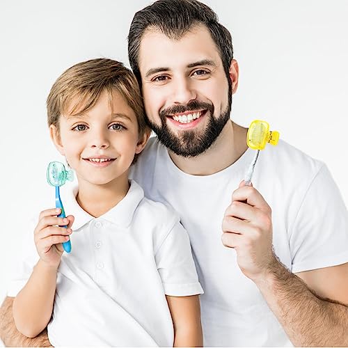 6 Pack Toothbrush Covers Portable Toothbrush Coverings Clips for Protectors Travel Plastic Brush Pod Protection Clip Case Tooth Brush Covers for Kids Bathroom Home Travel Supplies - color: Pink, Purple, Yellow, Teal, Clear, Gray