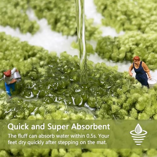 Grass Green Leaf Bathroom Rugs - Cute Bath Mat, Large Bath Mats Non Slip Machine Washable Funny Bathroom Decor Water Absorbing Bath Rugs Green Bath Mat Leaves 24" x 36" - color: Grass Green, size: 2' x 3' (Rectangular)