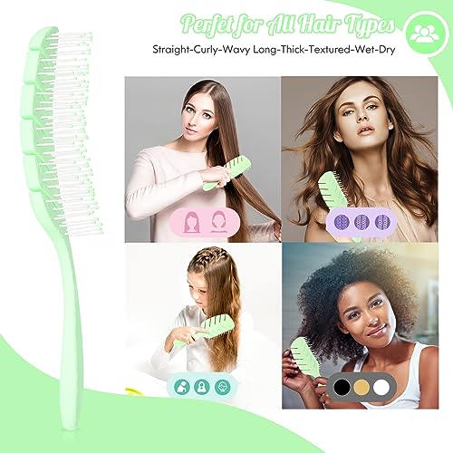 Hair Brush for Women Paddle Detangling Brush, Green | For Curly Thick Wet Dry Hair, No Pulling, Easily Detangles, Faster Blow Drying & Styling - color: Large-Green
