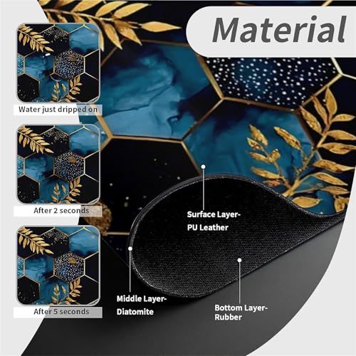 Faucet Fast Absorbent Pad - Golden Honeycomb Blue Black Marble , Suitable For Kitchen, Bathroom, Island And Other Scenes - color: Golden honeycomb blue black marble