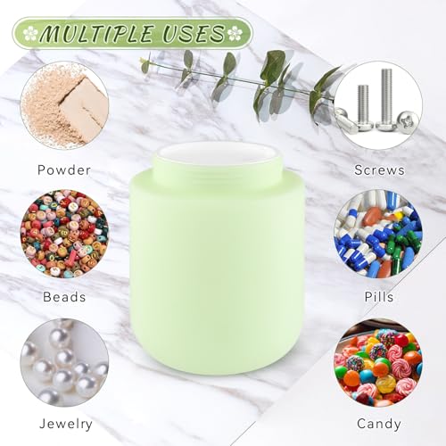 16.9oz/500g Plastic Containers Empty Cosmetic Jars Large Makeup Sample Storage Pot with Lid & Inner Liner for Lotion Cream Ointments DIY Makeup Travel - 1 Pcs-Green - color: 1 Pcs-Green