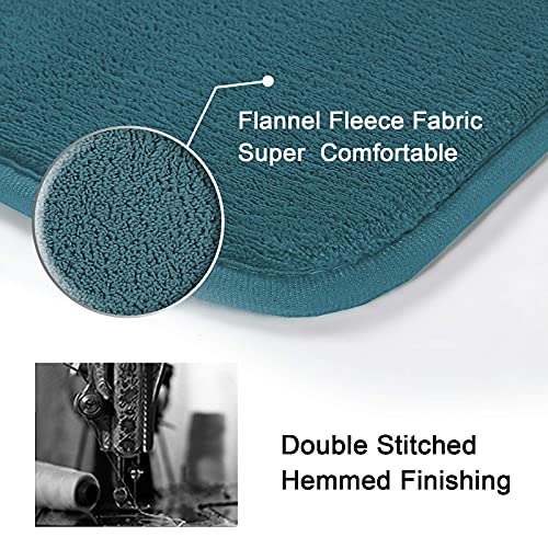 H.VERSAILTEX Bath Mat Memory Foam Bathroom Rug Flannel Velvety Luxury Extra Soft and Absorbent Non Slip Rugs for Bathroom/Bedroom (Curved Set 24"x 36" Plus 20"x 24" Dark Teal) - color: Dark Teal, size: 24" x 36" Plus 20" x 24" U