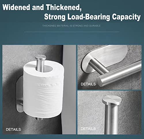 2 PCS Toilet Paper Holder, Premium SUS304 Stainless Steel Rustproof Wall Mounted Toilet Roll Holder No Drilling Toilet Tissues Holder for Bathroom, Washroom, Kitchen (Silver) - color: Silver