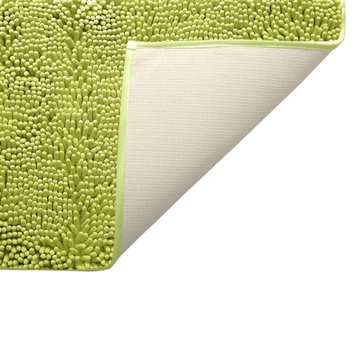 Non-Slip Bath Rug,Extra Soft Microfiber Bedroom Shag Carpet with Anti-Slip Backing,Water/Dust Absorbent Fast Dry Shower Mat,Sound Insulated Stairs Pad,Machine Washable (Lime Green,15 x 23 Inches) - color: Lime Green, size: 15"x23"