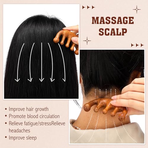 LemonRoad 12 Pack Wooden Scalp Massager Natural Sandalwood Wide Tooth Combs Wooden Scalp Massage Combs Bulk for Hair Growth Hair Care (Sea Lion&Classic) - style: Sea Lion&classic