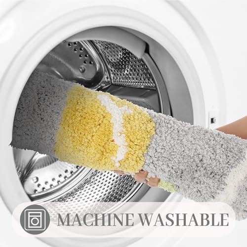 Toilet Bath Rug, U-Shaped Non-Slip Toilet Rug, Flower Rug for Bathroom Floor Soft Plush Microfiber Mat Super Absorbent Washable Bath Shower Mat, 19.5 x 21.5 Inches, Grey - color: Grey