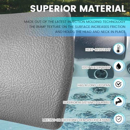 2PCS X540765 Adjustable Graphite Headrest Fit for All 2016+ Clarity Spas Compatible with Balance 6/6CS/7/8/9, Precision 7/8/67