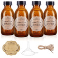 4 oz Amber Glass Bottle with Cap, Empty Glass Bottles Cosmetic Pump Dispensers for Homemade Vanilla Extract, Essential Oils, Juice, Potion, Syrup, Liquids, Christmas, Holiday Gift (Brown 4 Pack) - color: Amber, size: 4 Pack