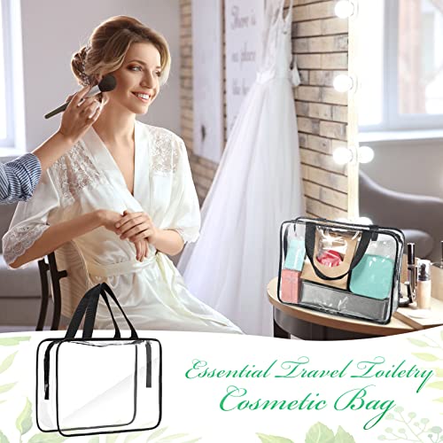 Reginary 10 Large Clear Cosmetic Bags with Zipper, Toiletry Travel Pouches | Clear Tote Bags for Toiletries, Transparent PVC, Women Men, Beach Gym Trip