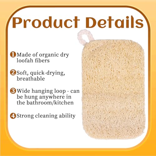 6 PCS Loofah Dish Sponge, Compostable Natural Sponges for Dishes, Natural Loofah Sponge for Kitchen
