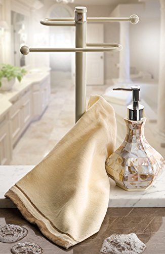Milano Hand Soap Dispenser for Bathroom, Decorative Countertop Lotion Dispenser Finished in Beautiful Mother of Pearl, with Durable Pump for Elegant Bathroom Decor - style: Soap Dispenser
