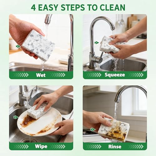 Magic Erasers Sponge Regenerative Material, Multi-Purpose 3.5X High-Density Melamine Foam Cleaning Pads, Cleaning Foam Sponge Eraser in Bulk for Kitchen, Bathroom, Walls, Shoes & Car(50)
