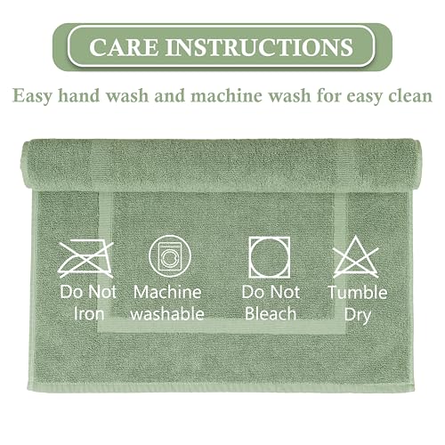 HILLFAIR-900 GSM-100% Ringspun Cotton Floor Towels mat- Hotel-Spa Tub-Shower Bathroom Floor mat Towels- 21 x 34 Inch - Terry Cotton Bath Mats, Machine Washable, Absorbent- 2 Peice Towel Set- Sage - color: Sage, size: 2 Piece Towel Set