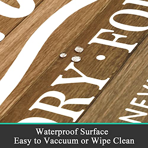 Pauwer Laundry Room Rug Runner 20"x48" Waterproof Rubber Laundry Mat Non Slip Kitchen Mats for Floor Washable Floor Mat Runner Rug for Farmhouse Mudroom Washroom Bathroom Decor - color: Brown, size: 1'8" x 4'