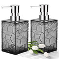 YAUKPH 2 Pack Grey Rust Proof Soap Dispenser | Acrylic material for bathroom and kitchen countertops - color: 2 Pack Gray