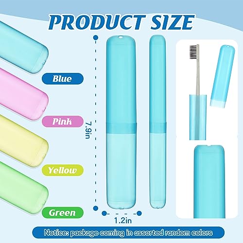 Jeyiour 120 Pcs Travel Toothbrush Holder Bulk Multiple Portable Toothbrush Case Storage Plastic Breathable Toothbrush Travel Containers for Trip Camping Home Outdoor(Classic Style)