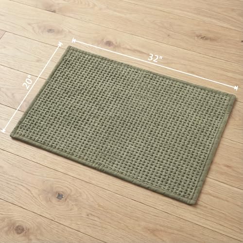 Bathroom Rugs Non Slip Washable, Super Absorbent Thin Bath Mat for Small Quick Dry Low Pile Bathroom Rug, (Dark Green, 32″x20″) - color: Dark Green, size: 1'8" x 2'8" (32″x20″)