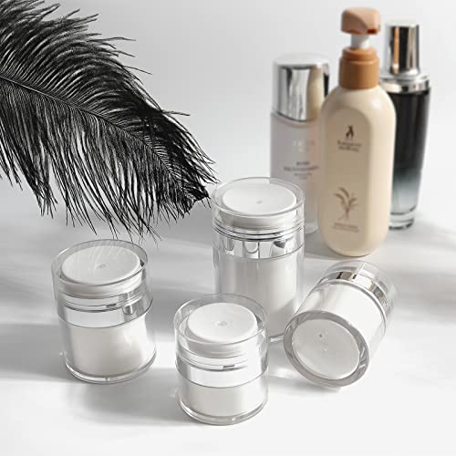 Airless Pump Jar - 0.5 Oz Lotion Dispenser with Pump Travel Container for Skincare, Refillable Empty Jars Vacuum Bottle for Moisturizer, Skincare, Makeup - size: 0.5 Ounces, style: 1 JAR