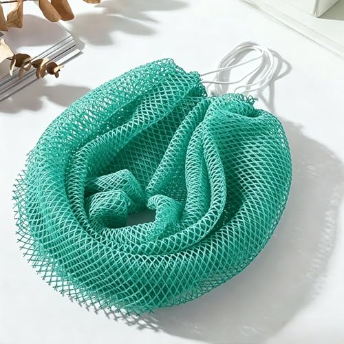 Exfoliating Bath Towel Set for Women Strong Cleaning Back Scrubber - color: Cyan