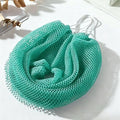 Exfoliating Bath Towel Set for Women Strong Cleaning Back Scrubber - color: Cyan