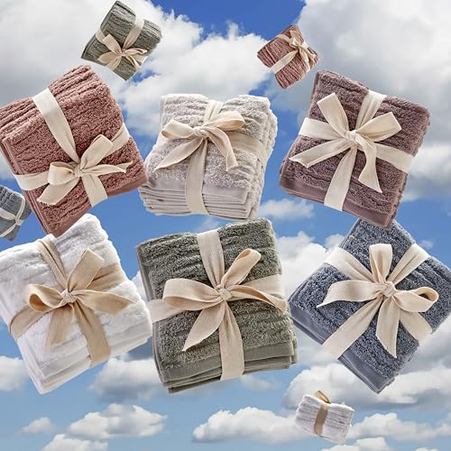 SKL Home CloudSoft Cotton Luxury 4-Piece Washcloth Set, Clay - color: Clay, style: Wash Cloths (Set of 4)