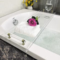 42" Gold Handle transaprent Bathtub Caddy for Luxury Bathroom - style: 42" Tray With Gold Handles