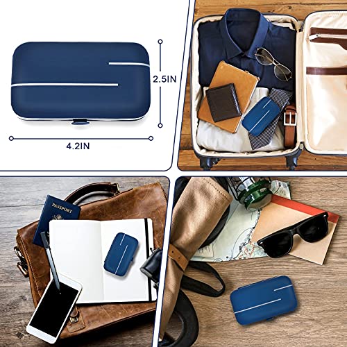 Aceoce Travel Manicure Set Mens Grooming Kit Stainless Steel Nail Clippers Nail Care Tool with Luxurious Travel Case Manicure Pedicure Set Professional Personal Care Gift for Men Family Friends - color: Blue