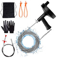 Drain Auger 33 ft, Plumbing Snake Hair Clog Remover Drain Snake Flexible Grabber Heavy Duty Sink Cleaner Tools for Shower Bathtub Bathroom Kitchen Pipe, Black - color: Black
