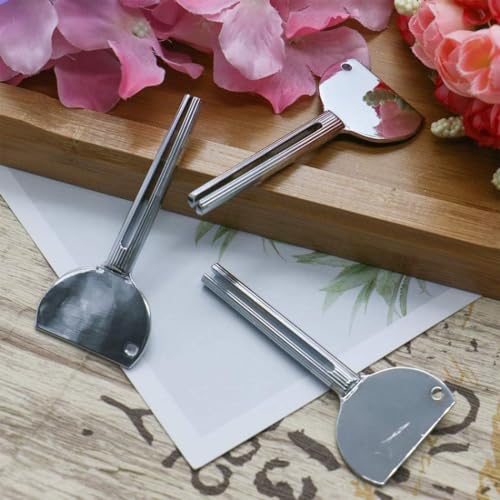 2Pcs Silver Stainless Steels Metal Tube Squeezer Keys Salon Toothpaste Tube Squeezers, Daily Living Tube Squeezing Aids