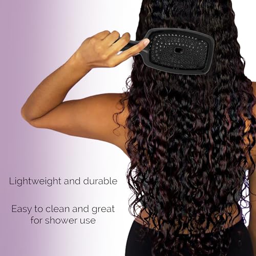 Curl Keeper Flexy Hair Brush, Purple - Detangling Hair Brush with Flexible Bristles for Shower Use, Combing Through Curls & Removing Tangles - Lightweight Hair Accessories for All Hair Type - color: Purple