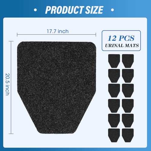 12Pcs Urinal Mats for Men Bathroom Commercial Urinal Floor Mats Urinal Pads for Mens Room Non Slip Splash Toilet Bulk Washable Disposable Large 17Inch x 20.5Inch - size: 12