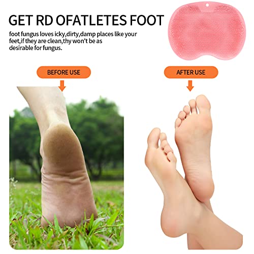 2-Pack Shower Foot Scrubber Mat Back Washer Back Exfoliating Bath Wash Pad Wall Mounted Slip Suction Cups Foot Scrubber for Use in Shower Cups Foot Cleaner for Men and Women