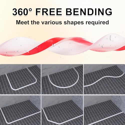 FOURGUN Sealing Strip Collapsible Water Dam Barrier Silicone Waterproof Guard, Dry Wet Separation, Leak-Proof Flexible Seal Strip for Showers/Sinks/Countertops/Kitchen/Homes/Hotels//Gym/bathrooms
