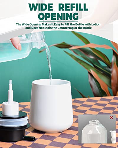 Bosilunlife Ceramic Foaming Soap Dispenser - 12Oz Bathroom Countertop Kitchen Dish Soap Pump Dispenser Foam Soap Dispenser - Matte White - color: Matte White