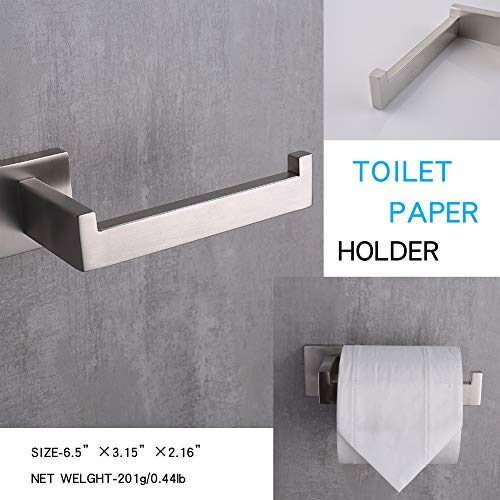 TASTOS Toilet Paper Holder Brushed Nickel, Toilet Tissue Roll Holders Dispenser and Hangers Wall Mounted for Bathroom & Kitchen, Stainless Steel Modern Square Style (Silver) - color: Brushed, size: Square (1 pack)