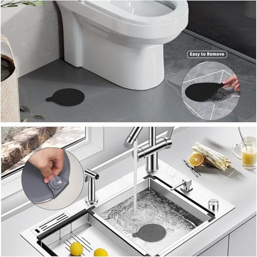 (2 Pack) Silicone Bathtub Stopper, 6" Extra Large Silicone Drain Plug, Universal Shower Drain Tub Stopper for Kitchen Gadgets Bathroom, Grey+White - color: Grey+white