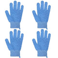 Exfoliating Bath Gloves 2 Pairs - Heavy Texture Body Scrub Gloves for Shower, Spa, Massage and Body Scrubs, Dead Skin Remover, Washing Gloves with Hanging Loop(Blue) - color: Blue