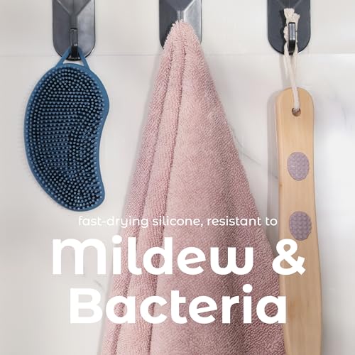 MainBasics Silicone Body Scrubber Dual-Sided, Dark Blue, Scalp | Shower Scrubber and Scalp Massager, Gentle Silicone Loofah Alternative for Deep Clean - color: Dark Blue, size: Scalp