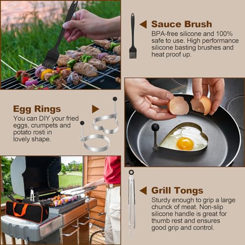 14PCS Griddle Accessories Kit, Flat Top Grill Accessories Set for Blackstone and Camp Chef, Grill Spatula Set with Enlarged Spatulas, Scraper for Outdoor Barbecue | Griddle Tools Set for Blackstone, Grill Spatula Set with Enlarged Spatulas, Scraper for Ou