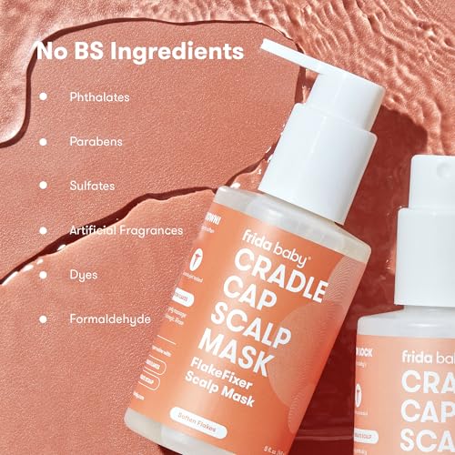 Frida Baby Cradle Cap Treatment, Cradle Cap Shampoo for Babies + Flake Fixer Scalp Spray, Cradle Cap Kit Soothes Baby's Scalp, Prevents Dryness and Flakes - style: Scalp Mask+Spray Duo
