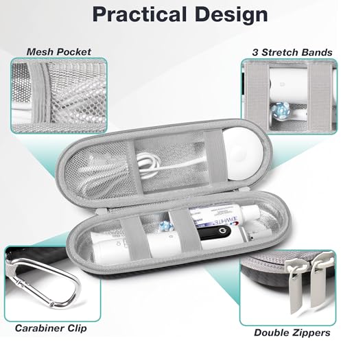 Nincha Hard Shell Electric Toothbrush Case - for Oral-B iO/Pro/Smart Series, Philips Sonicare Electric Toothbrush, Bigger Size Travel Case Fits all Powered Toothbrushes and Accessories Black - color: Black