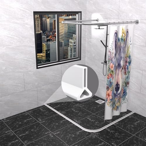 Water Dam for Sink Shower Tub Threshold Water Barrier Collapsible Water Stopper Barrier Water-Blocking Splash Guard Suitable (Heart - 1.97'' H - White, 78 Inch) - color: Heart - 1.97'' H - White, style: 78 Inch
